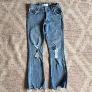Zara Kids Blue Distressed Flare Jeans size 10
